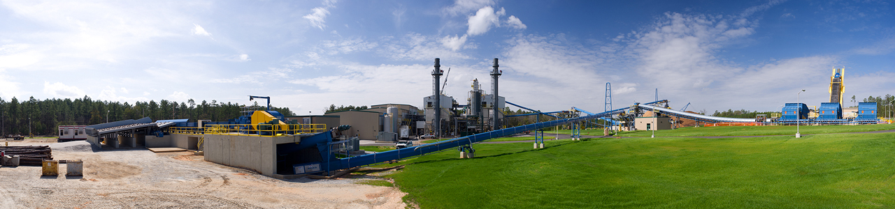 Daytime panoramic view of the Savannah River Site Biomass Cogeneration Facility