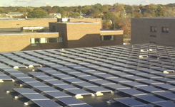 city-of-melrose Daytime view of solar panels installed on the roof of Melrose Middle School