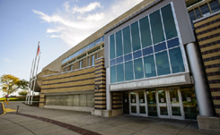 Daytime view of the main entrance of Community College of Rhode Island