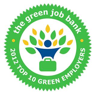 Green JOb Bank 2012 Top 10 Green Employers seal