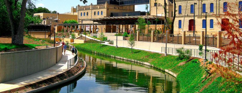 san-antonio-water-system-riverwalk Daytime view of the riverwalk in San Antonio, Texas