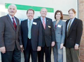 From left to right, City Manager Gary Sears, Ameresco Regional Director George Tocquigny, Englewood Mayor Jim Woodward, Ameresco Account Executive Holly Green, and Deputy City Manager Michael Flaherty