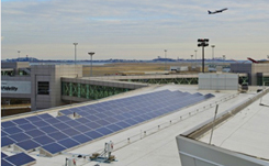 logan-airport-case-study-thumb Daytime view of the roof of a terminal at Logan Airport in Boston with solar panels installed