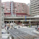 Daytime view of the main entrance and building at Children's Hospital Boston
