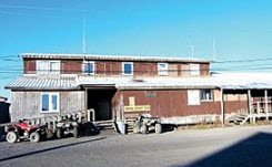 Daytime view of a municipal building in Emmanok, Alaska