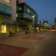 Evening view of a pedestrian walkway lit with LED lighting in Henderson, Nevada