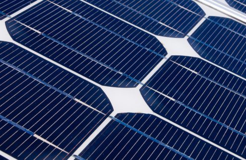 Close up view of a solar power panel