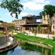 Daytime view of a portion of the riverwalk in San Antonio, Texas