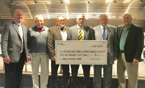 Pictured left to right: Johnson County Commissioner Kevin Wall; Dan Simpson, Duke Energy Outreach Manager; Jeff Rabourn, Ameresco Project Manager; Johnson County Commissioner President Brian Baird; Johnson County Commissioner Ron West; and Duke Energy Government & Community Relations Representative Bruce Calloway.