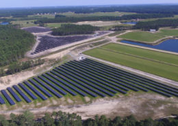 Photo Credit: © BlueWave Solar (www.bluewavesolar.com) - Aerial view of a solar farm in Wareham, Massachusetts
