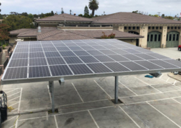 Daytime view of a solar car port in National City, California, built by Ameresco.