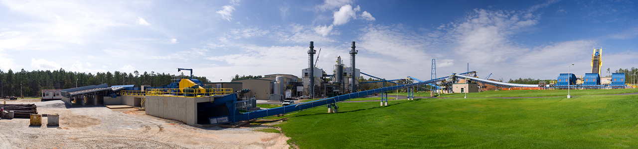 Daytime panoramic view of the Department of Energy Savannah River Site Biomass Cogeneration Facility