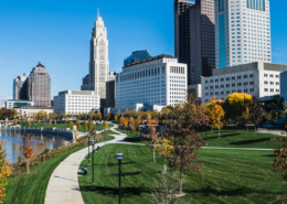 Daytime view of the skyline of Columbus, Ohio