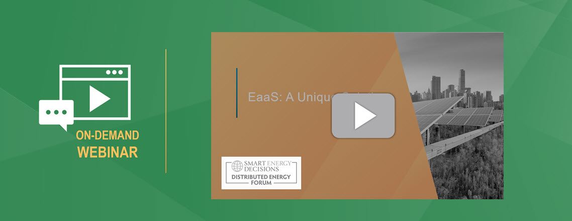Preview image for Ameresco's Energy as a Service webinar shows the title screen for the video next to the words "On Demand Webinar"