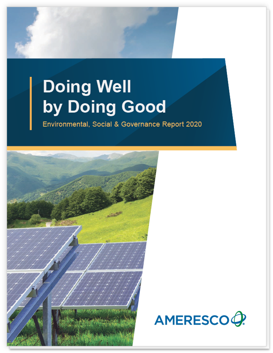 Image of Cover of Ameresco 2020 ESG Report: Doing Well by Doing Good