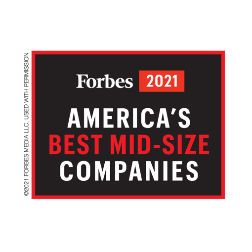 Forbes 2021 America's Best Mid-Size Companies Logo
