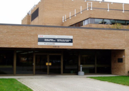 Daytime view of the entrance to Natural Resources Canada Great Lakes Forestry Centre