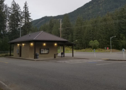 Daytime view of a roadside rest area operated by the Washington State Department of Transportatioon