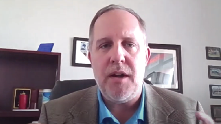 Tim Farkas of Ameresco speaking during a virtual meeting