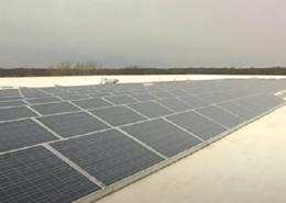 Daytime view of a solar farm in New Castle County, Delaware