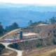 Daytime aerial view of Ox Mountain Landfill energy equipment