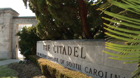 Daytime close up view of a sign at the entrance of The Citadel