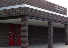 Daytime view of the exterior of Oliver C. Greenwood Elementary School