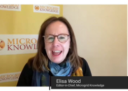 Thumbnail for Microgrid Talk Series video shows Elisa Wood Editor in Chief of Microgrid Knowledge