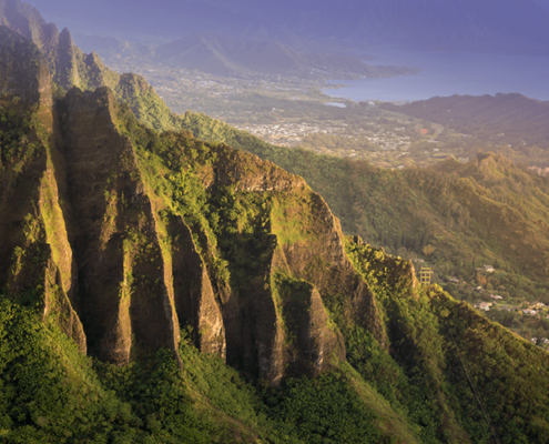 Aerial landscape view in Hawaii