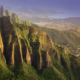 Aerial landscape view in Hawaii
