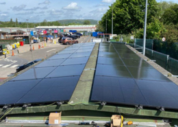 Daytime view of a rooftop solar system in Swansea United Kingdom