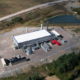 Daytime aerial view of the Benson Valley landfill gas to energy plant and its surroundings