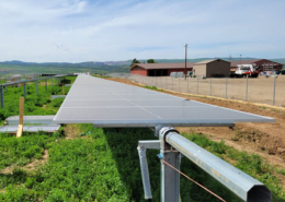Daytime view of a section of the Yampa Valley solar farm