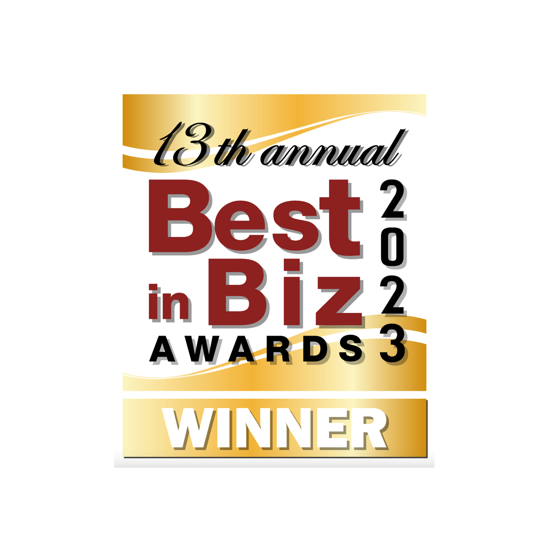 13th Annual Best in Biz Awards winner badge for 2023