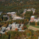 Daytime aerial view of the Wellesley University campus in Massachusetts