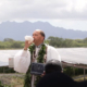 Daytime view of a blessing ceremony for the Kupono Solar Project in Hawaii