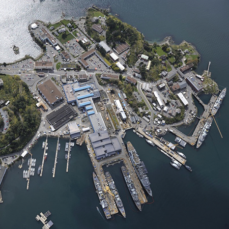 cfb-esquimalt-case-study-featured-image Daytime aerial view of a portion of the CFB Esquimalt base