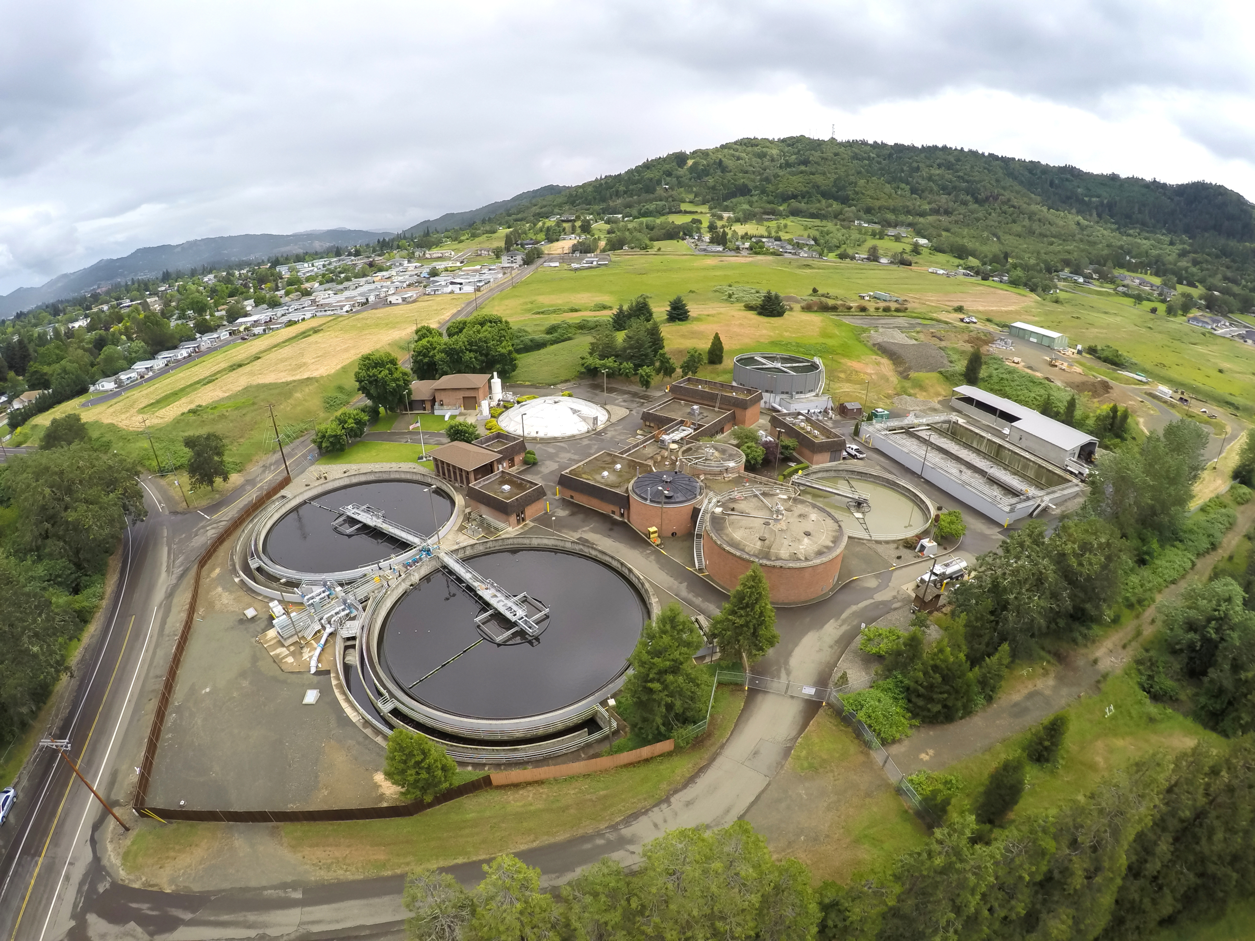 Aerial view of the Roseburg water treatment facility