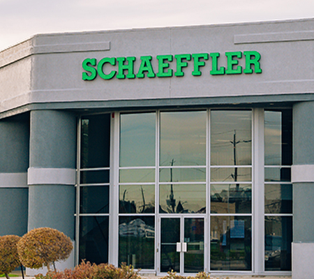 Daytime view of the entrance of Schaeffler Aerospace Canada