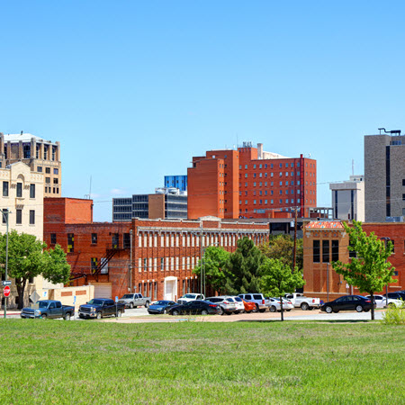 wichita-falls-featured-image Daytime view of a portion of downtown Wichita Falls