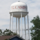 Daytime view of an El Campo municipal water system tower