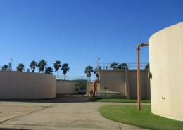 Daytime view of a municipal water treatment facility in Seabrook