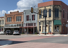Daytime view of a portion of downtown Bonham