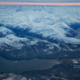 Evening view of sow-capped mountains around Juneau Alaska