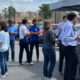 Daytime view of Ameresco employees celebrating the 25 year anniversary of the company