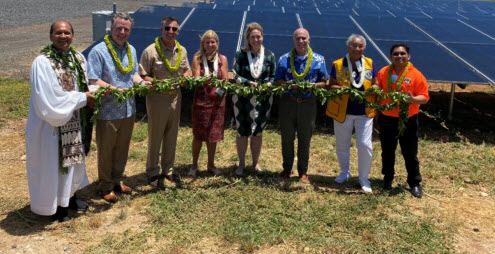 Daytime view of the Kupono Solar commissioning with local officials and Ameresco executives