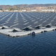 Daytime view pf a floating solar energy system at Mountain Regional Water in Utah