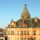 Daytime view of the roofline of Brockton City Hall