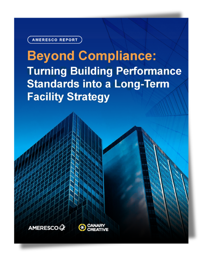 Screenshot of the cover of The Field Guide to Decarbonization Planning Strategies to net zero for the built environment Presented by Ameresco