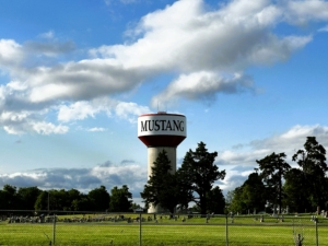 Water Tower in the City of Mustang OK USA